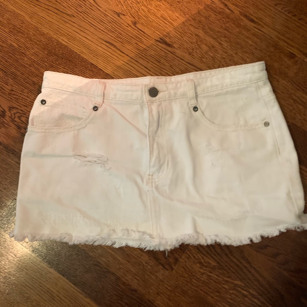 Free People Mini Denim Skirt